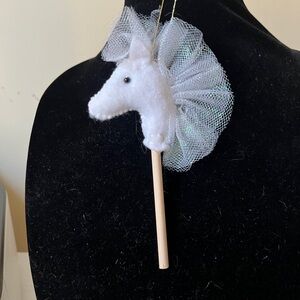 White Hobby Horse Ornament